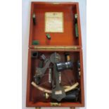 A Sextant by Hughes & Son, No. 15915 with 1928 Class A Certificate and in original fitted box