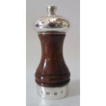 An Elizabeth II Silver Mounted Pepper Grinder, London 1983, MCH