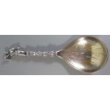 A Swedish .800 Silver and Part Gilt Ecclesiastical Spoon, 40g, 13cm