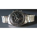 A Gent's Omega Speedmaster 'Ed White' Steel Cased Chronograph Wristwatch, the 17 jewel movement