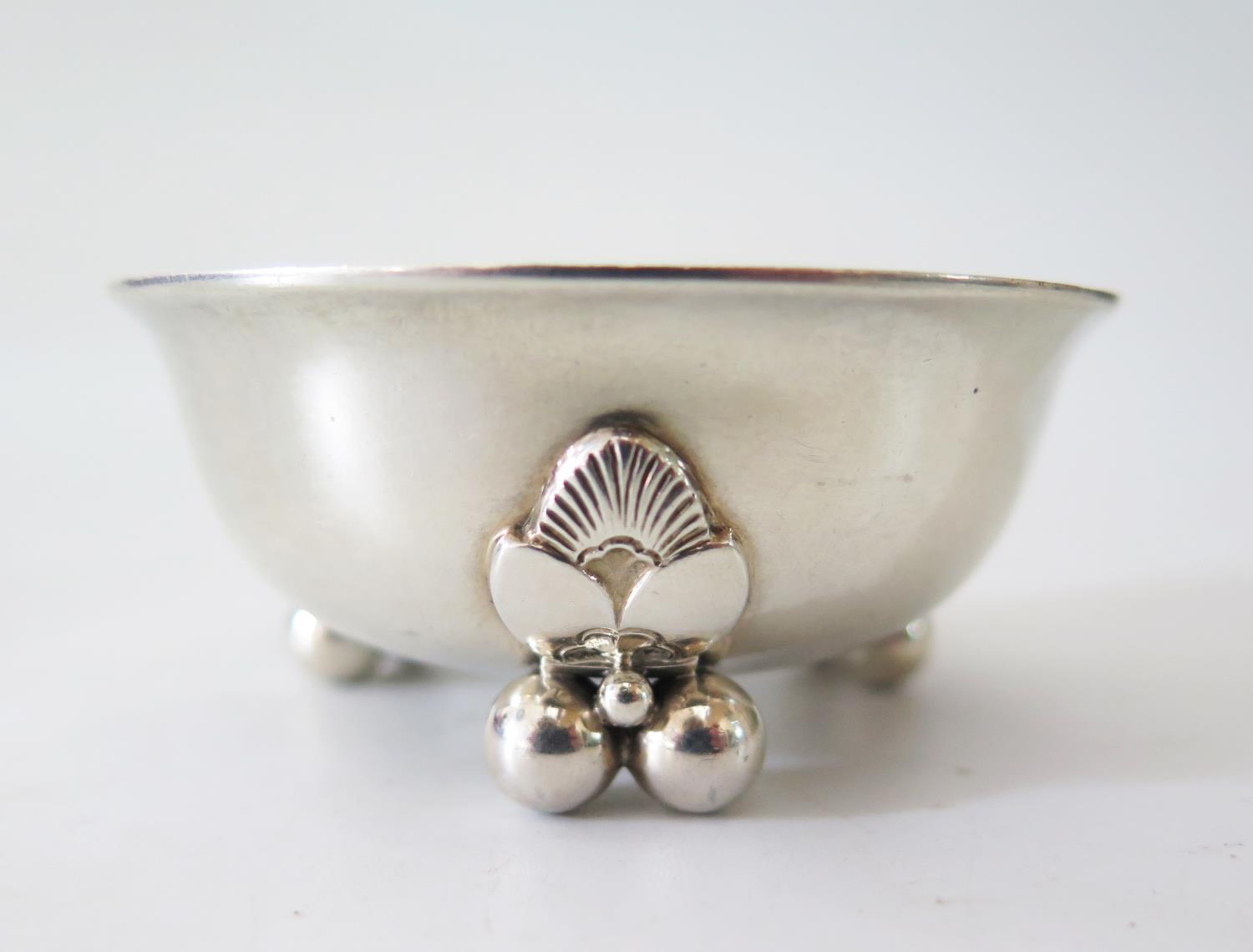 A Georg Jensen Silver Salt, marked 646A, 58g, London 1955 import marks, 6.5cm diam. - Image 2 of 2