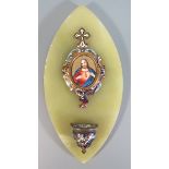 A Nineteenth Century Onyx and Champlevé Enamel Holy Water Stoop