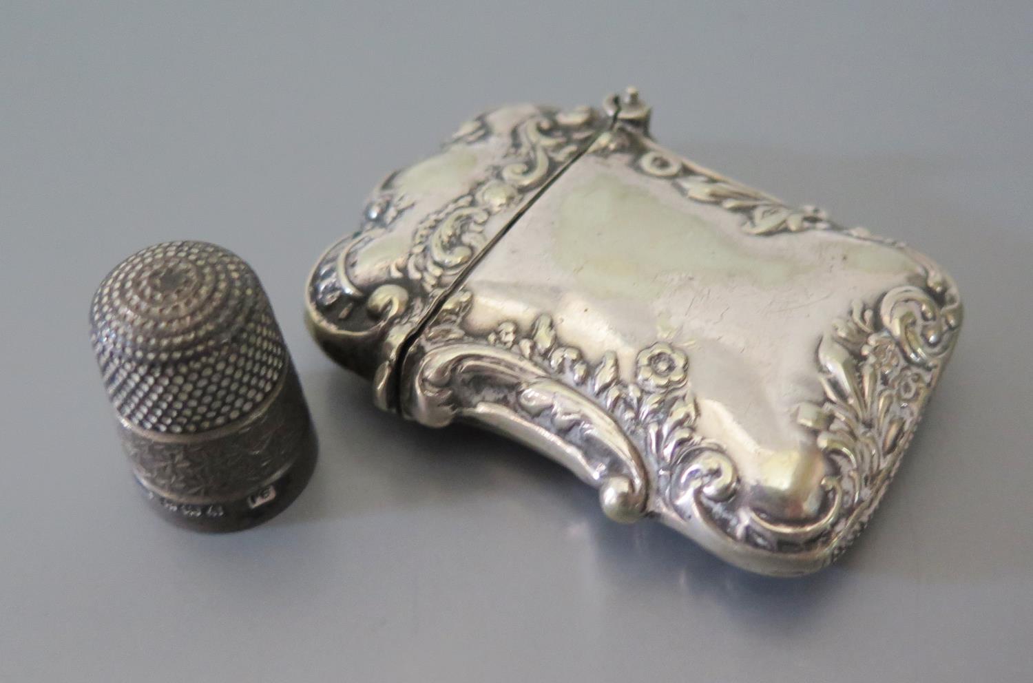 A George V Silver Thimble Birmingham 1925 H.G&S and plated vesta