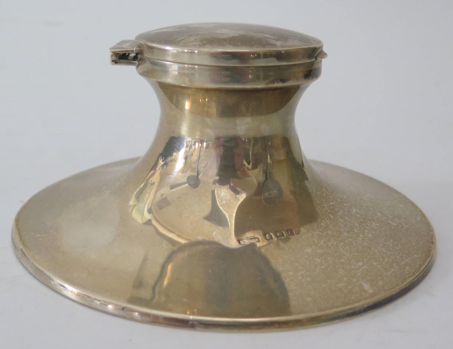 An Edward VII Loaded Silver Capstan Inkwell, Birmingham 1909, A/F