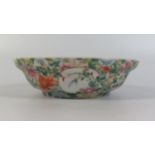 A Nineteenth Century Chinese Porcelain Bowl with floral decoration, six character mark to base, 15.