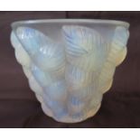 A R Lalique Opalescent Moissac Vase, model no. 992 c. 1927, rubbed acid etched mark to base, 12.5cm