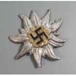 A German WWII Alpine Cap Insignia