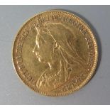 A Victorian Gold Half Sovereign 1898