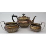 A George V Silver Three Part Tea Set, Sheffield 1910, James Deakin & Sons, 1284g