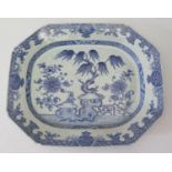 An Eighteenth Century Chinese Blue and White Platter, 41 x 43cm