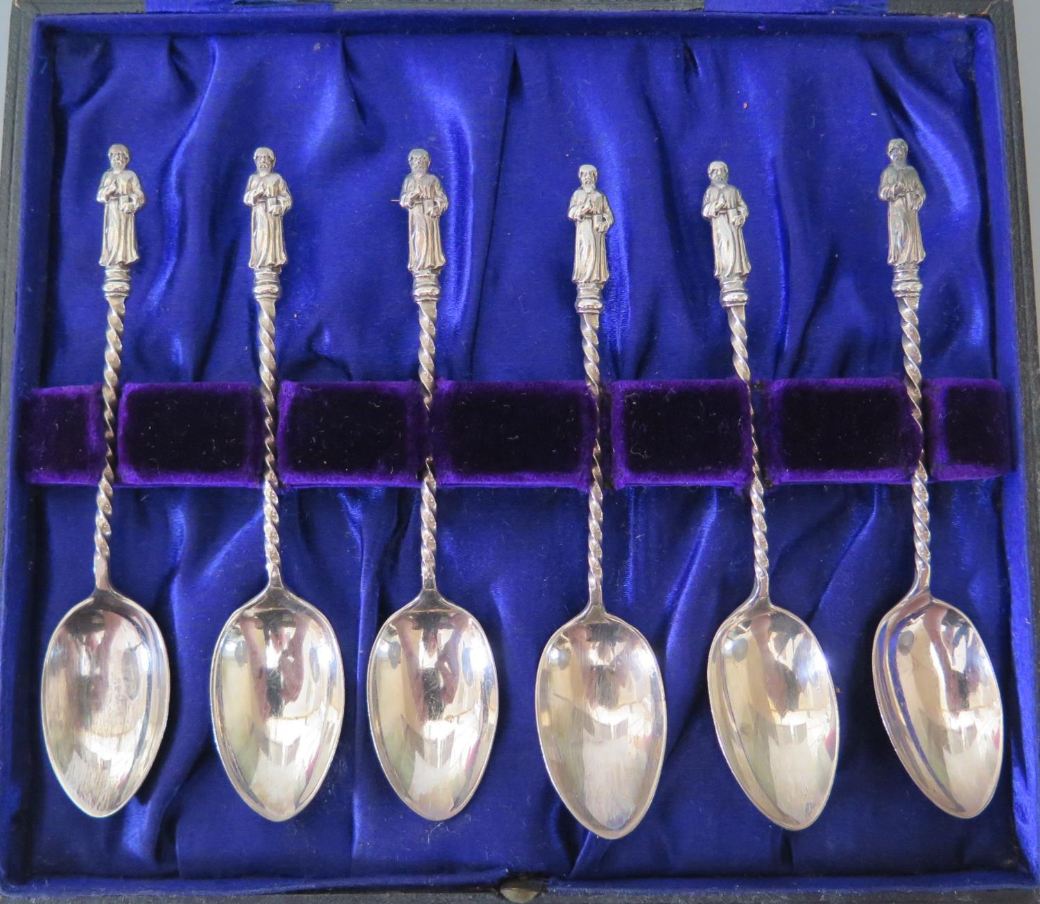 A Set of Six Victorian, Silver Apostle Top Coffee Spoons, Birmingham 1892, George Unite, 74g