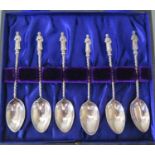 A Set of Six Victorian, Silver Apostle Top Coffee Spoons, Birmingham 1892, George Unite, 74g