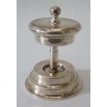 An Edward VII Silver Cotton Reel Holder in the form of a pepper grinder, Birmingham 1905,