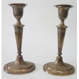 A Pair Edward VII Silver Candlesticks, Birmingham 1902, 20.5cm