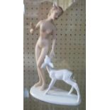 A Württemberg porcelain figurine of a nude with fawn