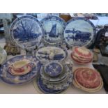 For large Delft transfer wall plates, other blue and white ware and Meakin Romance dinnerware