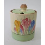 A Clarice Cliff crocus pattern conserve pot