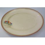 A Clarice Cliff Bizarre crocus pattern meat platter and teaware