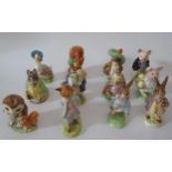 Twelve Beswick Beatrix Potter Figurines including Peter Rabbit, Mr Fox, Tommy Brock etc