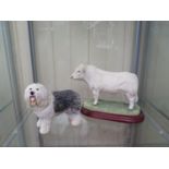 A border Fine Arts Charolais bull a 0738 and sheep Dog Model