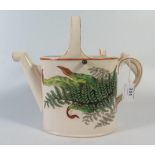 A Victorian Copeland ceramic watering can with transfer decoration of ferns