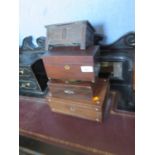Victorian rosewood box and 3 others