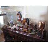 A collection of horse ornaments