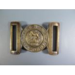 A 19th Century British Dieu et Mon Droit Brass Belt Clasp