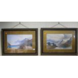 J. Joy? 1867, A Pair of Landscape watercolours, 49 x 29cm, framed and glazed