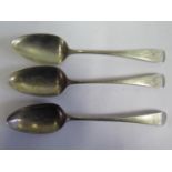 A William IV Silver Serving Spoon London 1835 Peter & Ann Bateman and pair of others London 1803 WE,