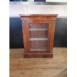 A Victorian Walnut and Marquetry Inlaid Glazed China Cabinet