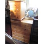 A Pine Chest of Drawers and matching bedside chest