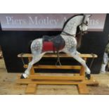 An Ian Cottle 48" Dapple Grey Rocking Horse, with plaque dated April 1998