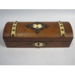 A Victorian Walnut, Brass and Ivory Mounted Glove Box