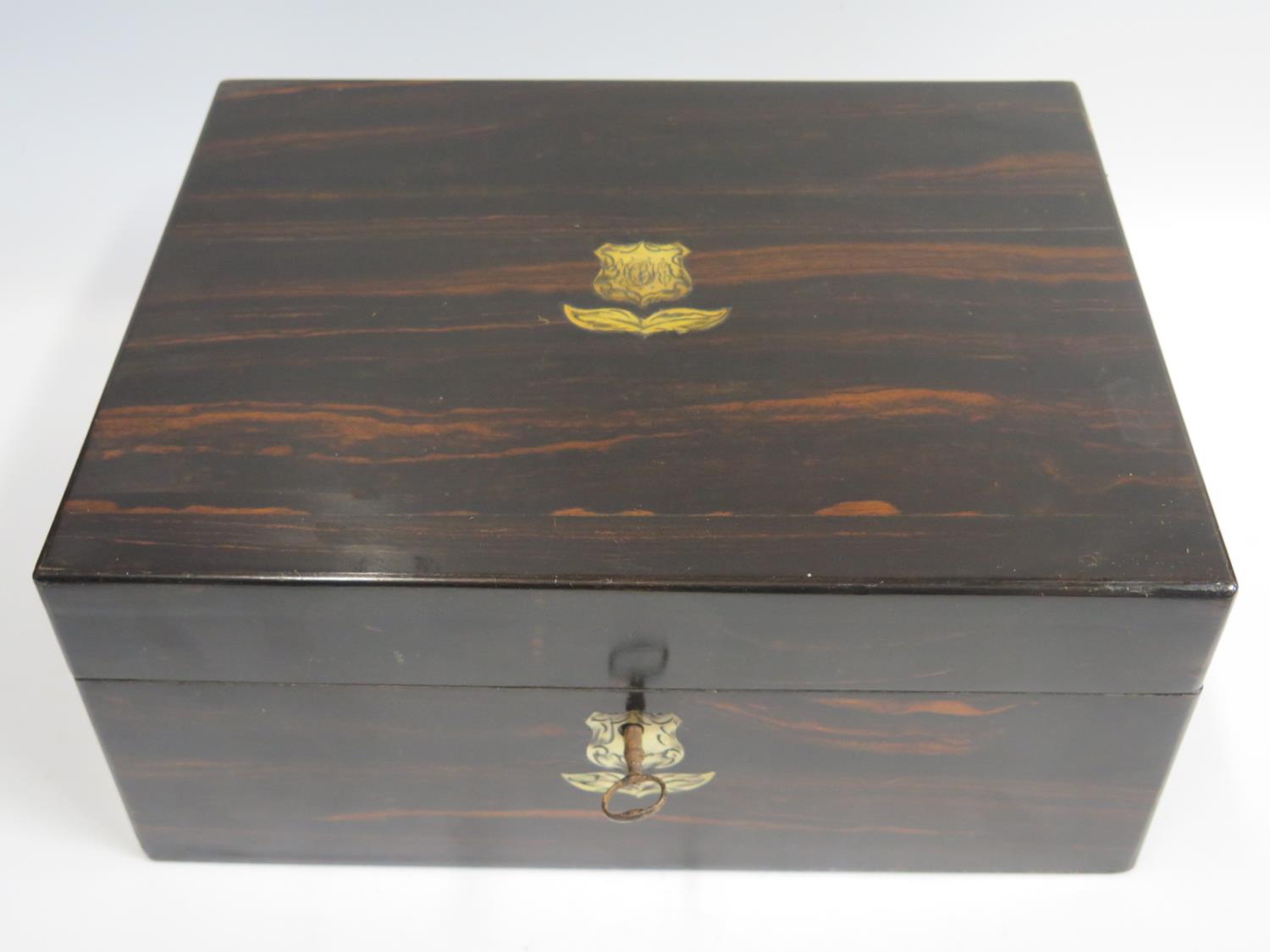 A 19th Century Coromandel Wood and Mother of Pearl Inlaid Writing Slope