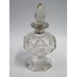 A Cut Crystal Scent Bottle with sterling silver collar, D&Co. Ltd.