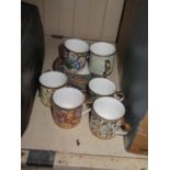 Set of Six V&A Coffee Cans & Saucers, cut and other glassware, old bottles etc