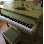 Challen (c1930’s) A 4ft 6in grand piano in a Chinoiserie case on a green lacquered base;