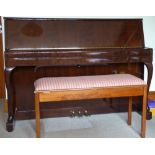 Yamaha (c1986) A Model M1SR upright piano in a bright walnut case; together with a stool.