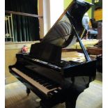 Kawai (c1982) A 6ft 1in Model GS-30 grand piano in a bright ebonised case on square tapered legs.