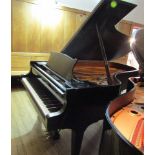 Steinway (c1980) A 6ft 11in Model B grand piano in a bright ebonised case on square tapered legs.