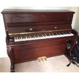 Ritmüller (c2004) A Model UP120R2 upright piano in a satin mahogany case with cabriole front legs;