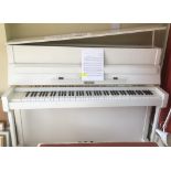 Fazer (c1989) A Model Festivo upright piano in a traditional style white case.