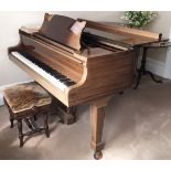 Steinway (c1969) A 5ft 1in Model S grand piano in a bright mahogany case on square tapered legs.