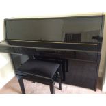 Yamaha (c2008) A Model B1-PE upright piano in a bright ebonised case;