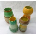 Four Shelley Harmony vases, of varying sizes, 12.5cm high, 11.5cm high, 9.75cm high and 9.