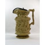 A large 19th century Charles Meigh stoneware 'Bacchanalian Dance' jug,