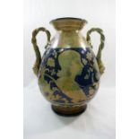 An Italian Ginori Majolica two handled vase,