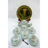 A Victorian child's teaset comprised of a teapot, lidded sugar bowl,