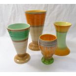 Four Shelley Harmony vases, various sizes, 16.5cm high, 12.